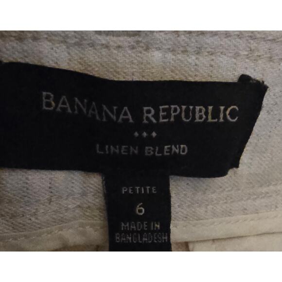 Banana Republic Linen Blend Pleat Front Pant in Tan NWT Size 6 Petite - Picture 4 of 4